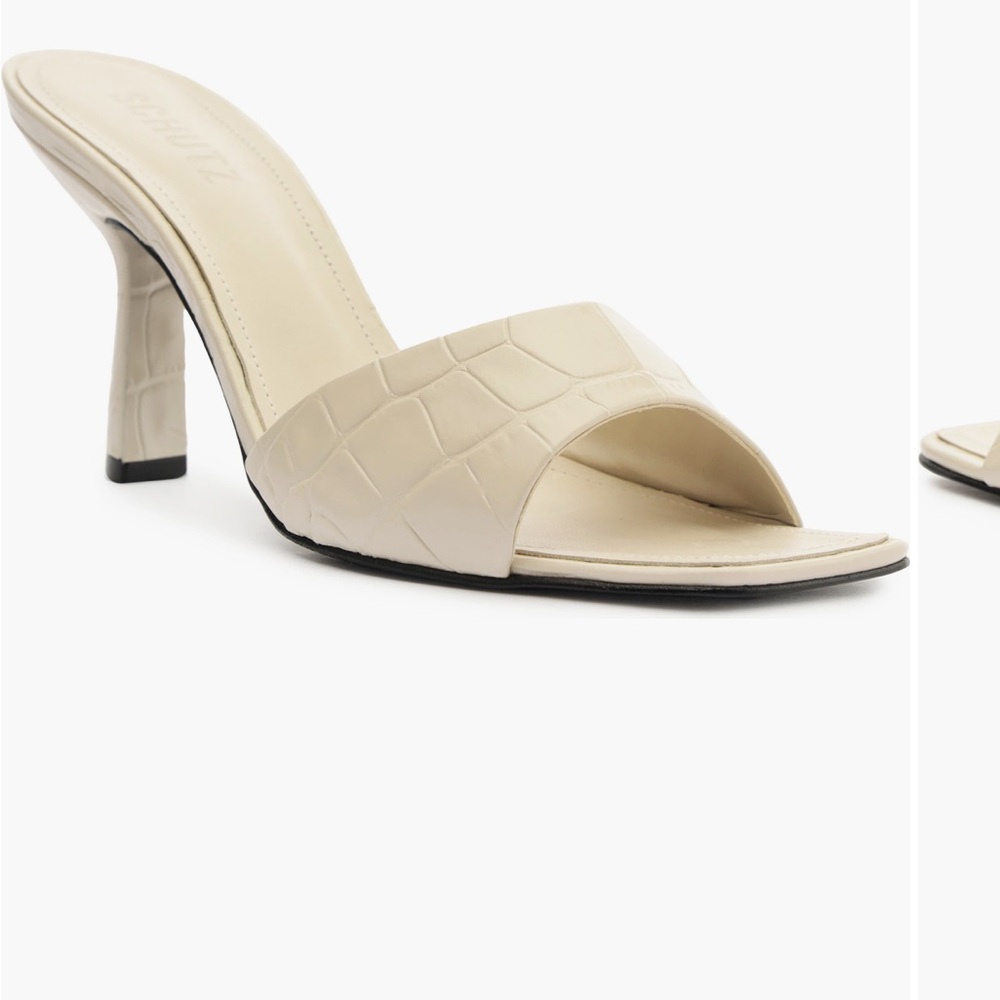 SCHUTZ Women's Cream Heeled Mules